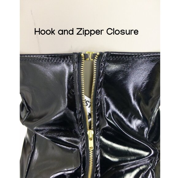 NWT Hustler Black Maxine Faux Leather Wired Dress (Size 4) - Picture 10 of 15